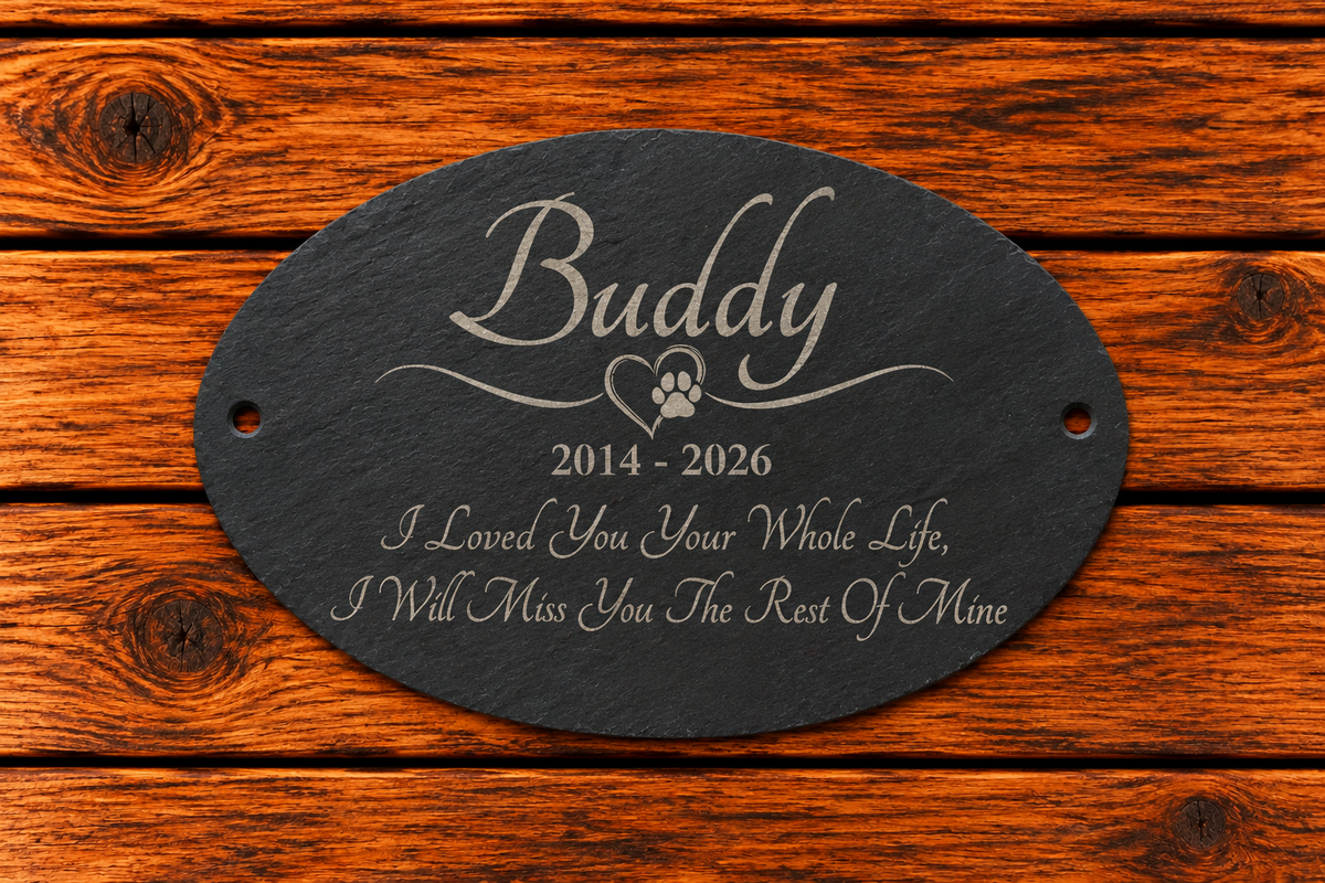 Pet Memorial Sign Slate Oval