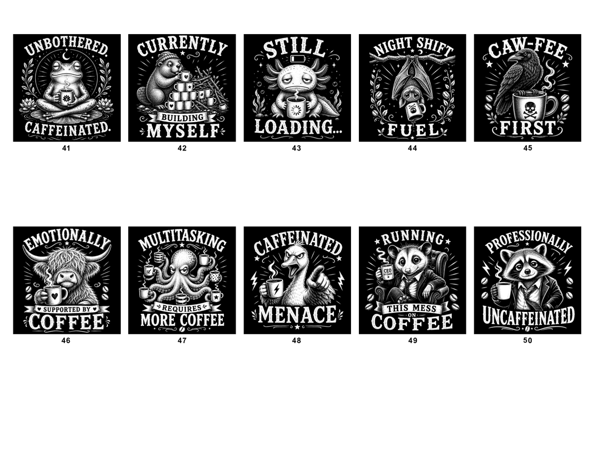 Coffee Animal Humour Slate Coasters