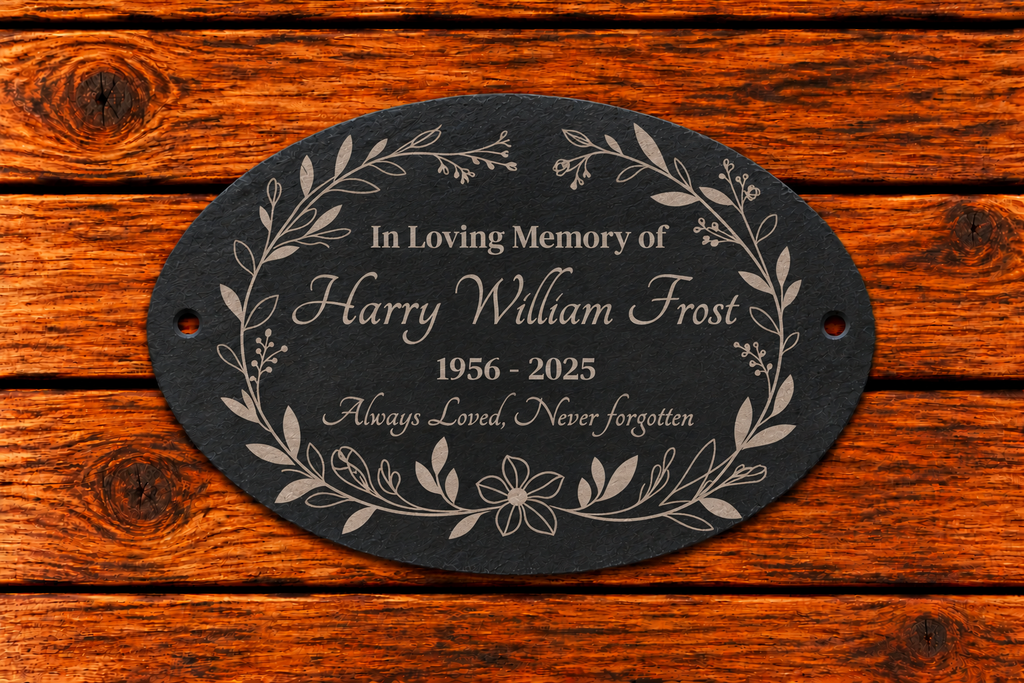 Memorial Slate Sign Oval
