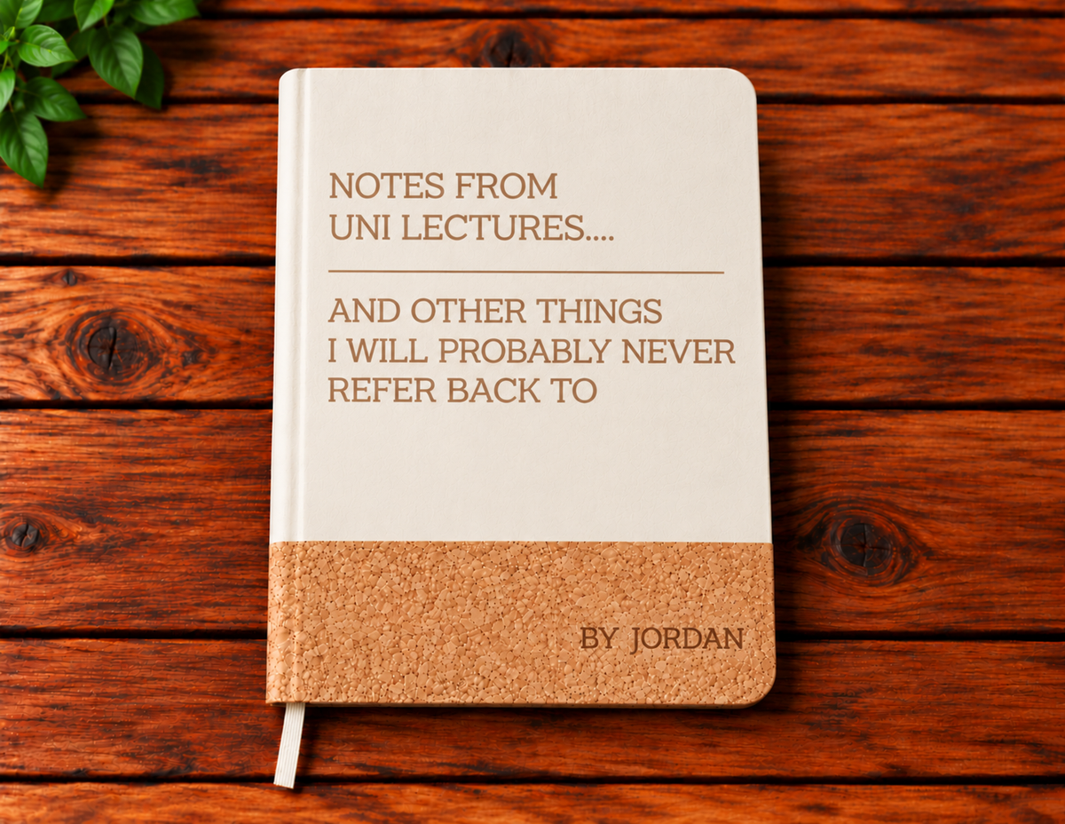 Sketchbook Laser Engraved (cork finish, plain paper)
