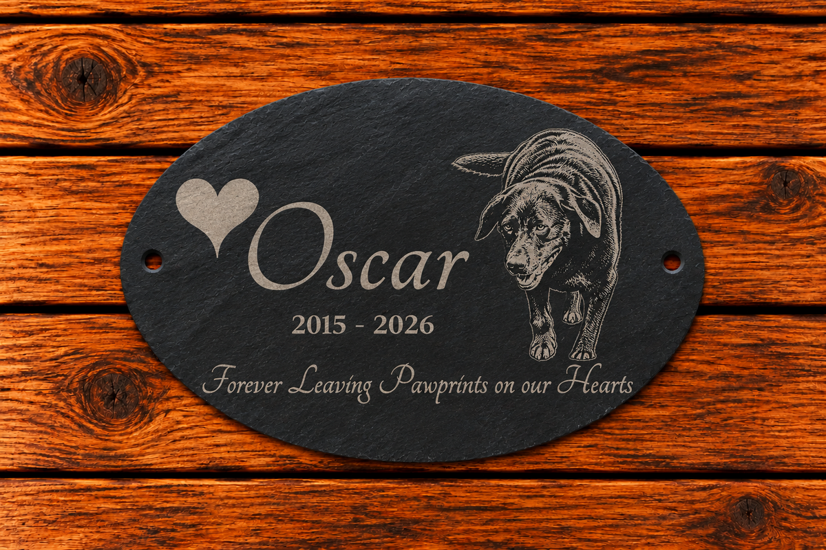 Pet Memorial Sign Slate Oval