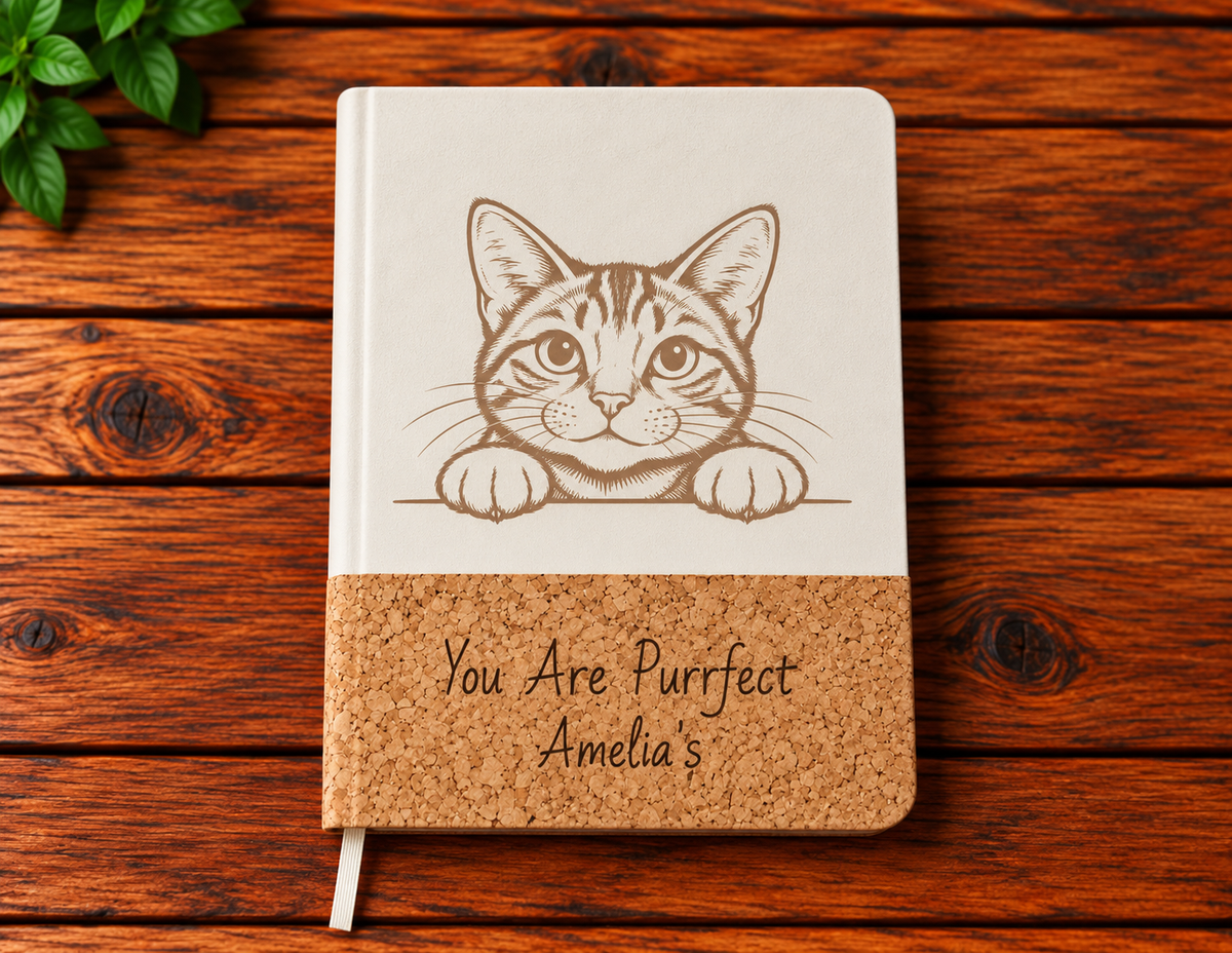 Sketchbook Laser Engraved (cork finish, plain paper)