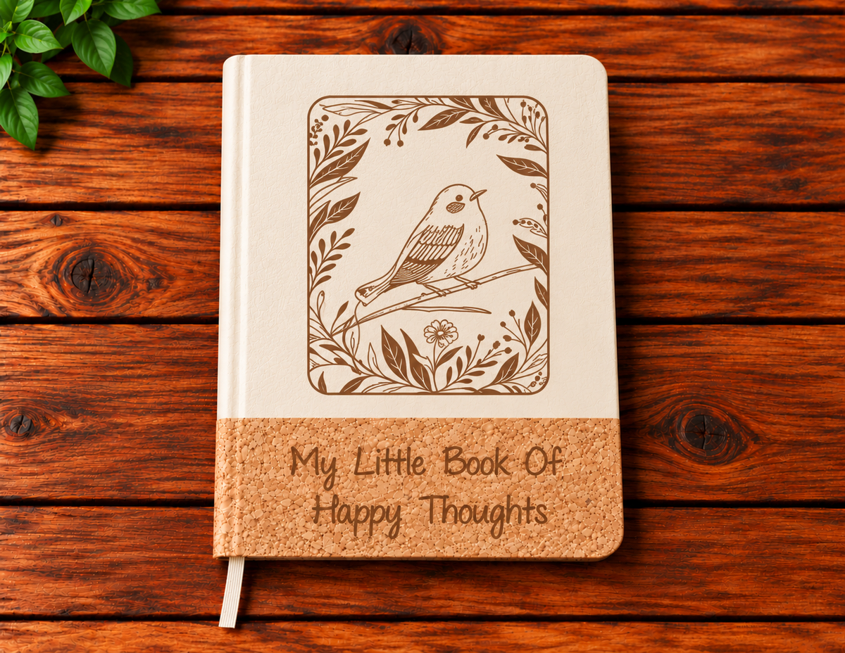 Sketchbook Laser Engraved (cork finish, plain paper)