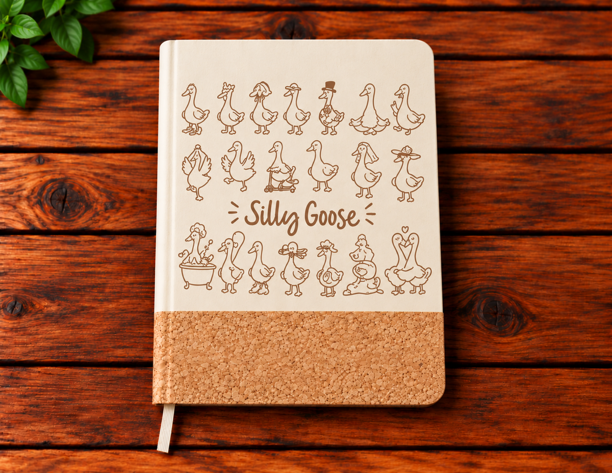 Sketchbook Laser Engraved (cork finish, plain paper)