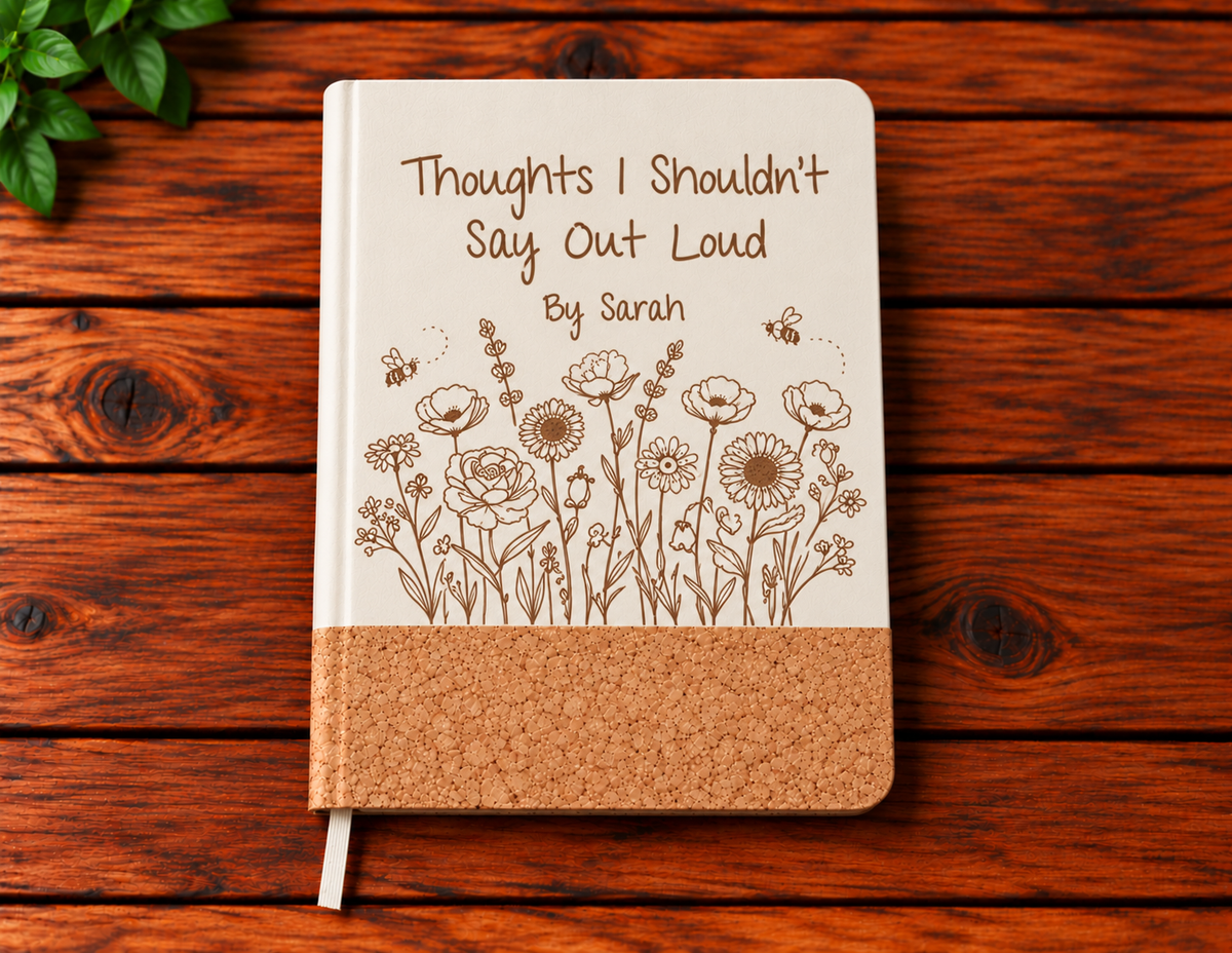 Sketchbook Laser Engraved (cork finish, plain paper)